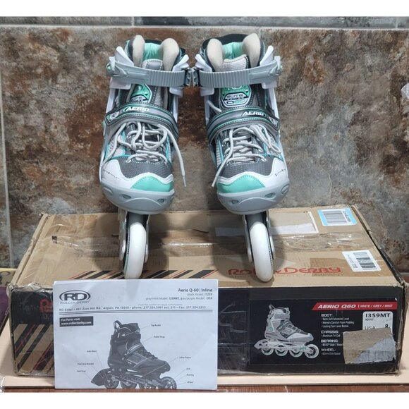 Roller Derby Aerio Q 60 Womens Inline Skates Size 8 Gray Mint Model 1359MT - Picture 4 of 16